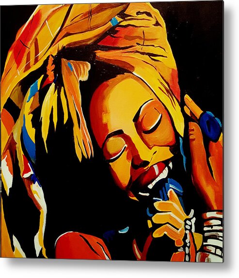 Erykah Badu Colorfulr Soul Metal Print featuring the painting E's Inner Soul by Femme Blaicasso