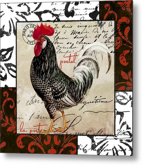 Rooster Metal Print featuring the painting Europa Rooster III by Mindy Sommers