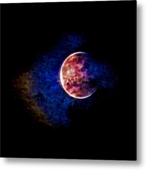 Moon Metal Print featuring the photograph Ever changing moon color waves by Denise Beverly