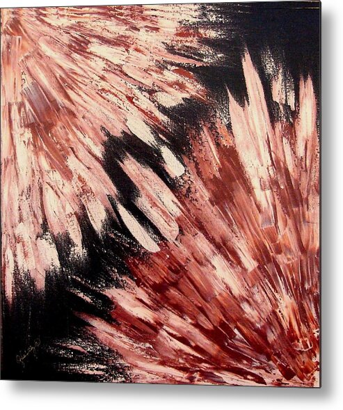 Explosion Metal Print featuring the painting Exploded by Ofelia Uz 