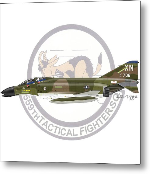 F-4d Metal Print featuring the digital art F-4D Phantom 559TFS by Arthur Eggers
