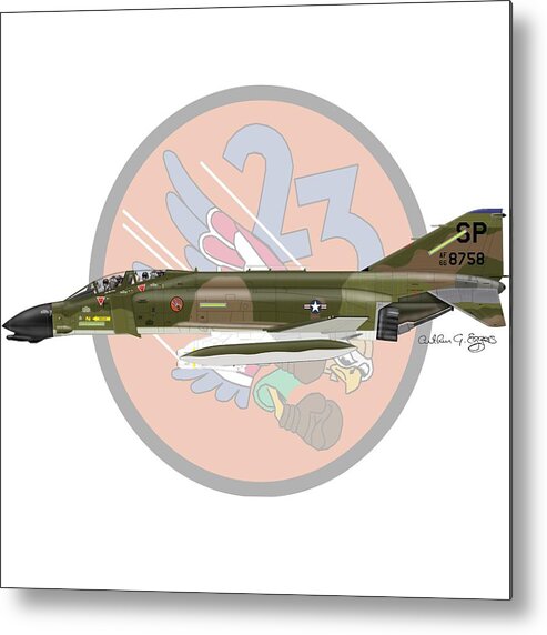 F-4d Metal Print featuring the digital art F-4D Phantom by Arthur Eggers