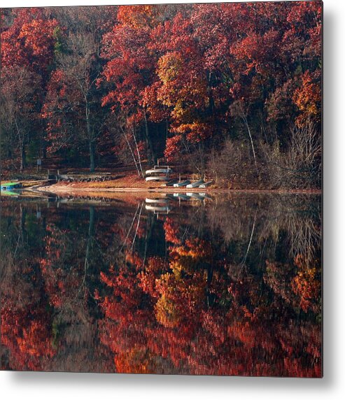 Morning Metal Print featuring the photograph Fall Reflection by David T Wilkinson