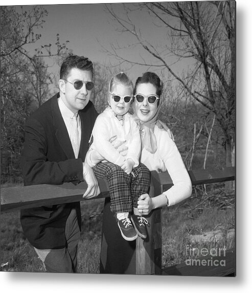 1950s Metal Print featuring the photograph Family Portrait With Sunglasses, C.1950s by J. Rogers/ClassicStock