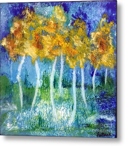 Landscape Metal Print featuring the painting Fantasy Glade by Elizabeth Fontaine-Barr