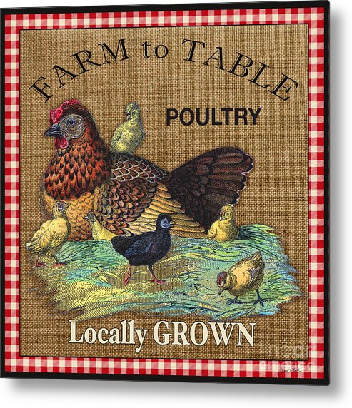 Burlap Metal Print featuring the digital art Farm to Table-JP2388 by Jean Plout