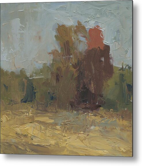 Landscape Metal Print featuring the painting Field's Edge by John Holdway