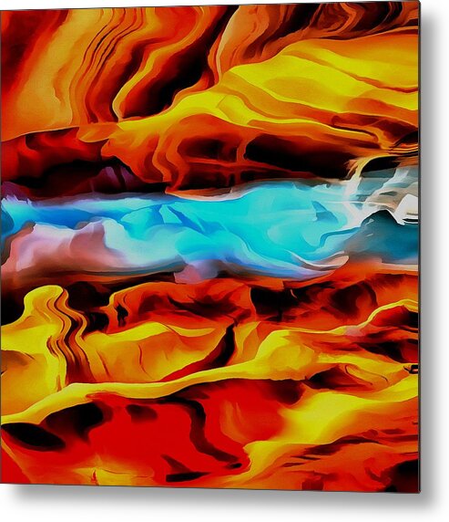 Acrylic Painting Metal Print featuring the painting Fire and Ice by Taiche Acrylic Art