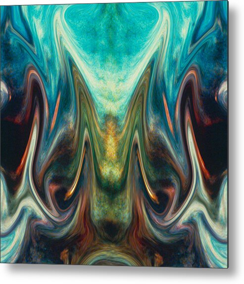 Abstract Metal Print featuring the digital art Fire Birth by Tom Romeo