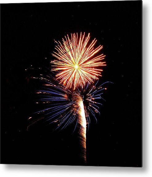 Fireworks Metal Print featuring the photograph Fireworks from a Boat - 25 by Jeffrey Peterson
