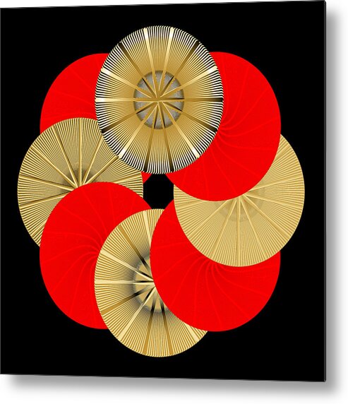 Multi-colored Metal Print featuring the digital art Fleuron Composition No. 15 by Alan Bennington