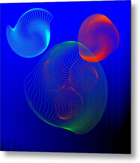 Abstract Circular Metal Print featuring the digital art Fleuron Composition No.112 by Alan Bennington