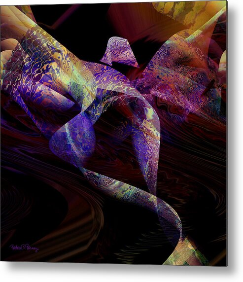 Abstract Metal Print featuring the digital art Flight by Barbara Berney