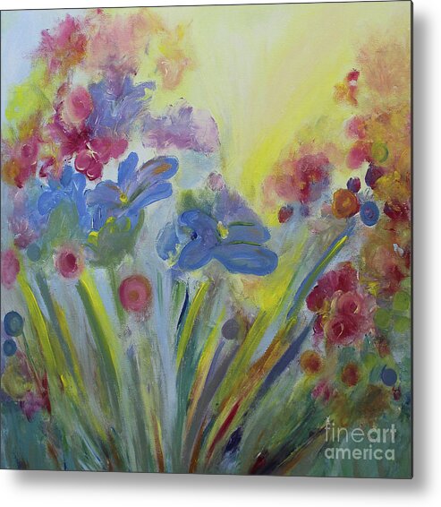 Floral Metal Print featuring the painting Floral Splendor by Stacey Zimmerman