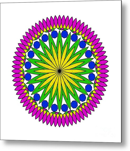 Flower Mandala Metal Print featuring the digital art Flower Mandala by Kaye Menner by Kaye Menner