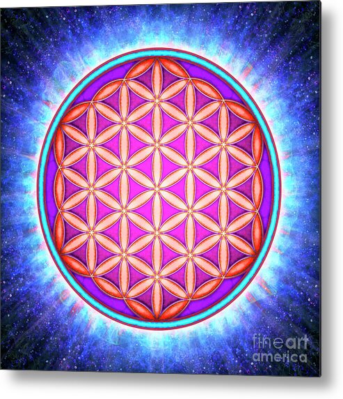 Flower Of Live Metal Print featuring the digital art Flower Of Live - Universe Energy by Dirk Czarnota