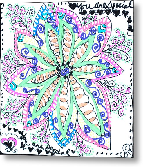 Caregiver Metal Print featuring the drawing Flower Power by Carole Brecht