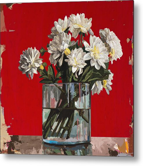 Flowers Metal Print featuring the painting Flowers #4 by David Palmer