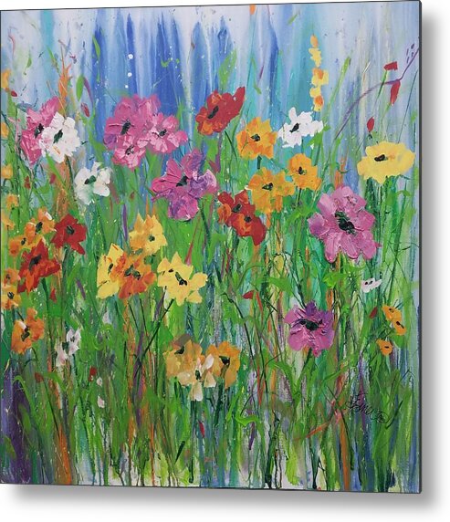Flowers Metal Print featuring the painting Flowers of Summer by Terri Einer
