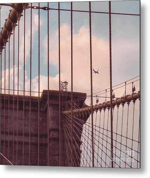 Brookyln Bridge Metal Print featuring the photograph Fly Over Brooklyn by Charlie Cliques