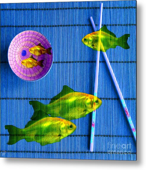 Fish Metal Print featuring the photograph Flying Fish and the Pink Moon by LemonArt Photography