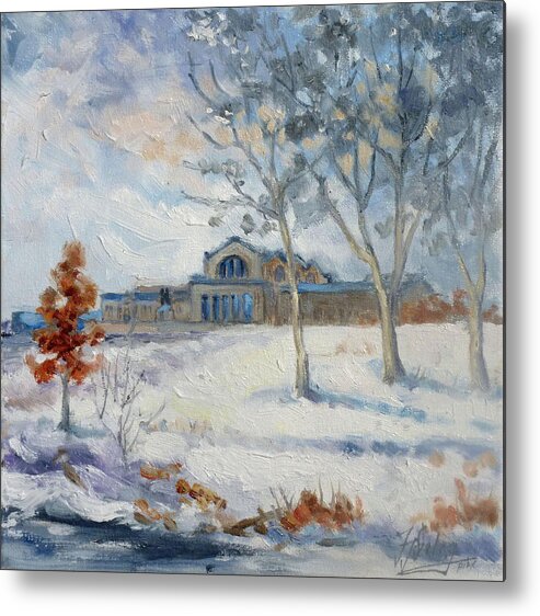 Forest Park Metal Print featuring the painting Forest Park Winter by Irek Szelag