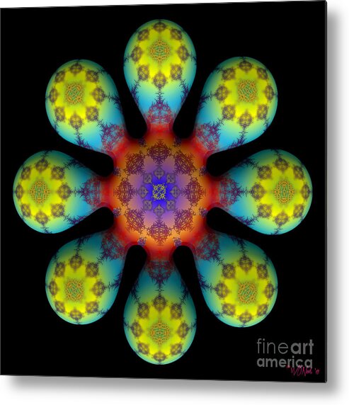 Fractals Metal Print featuring the digital art Fractal Blossom 4 by Walter Neal