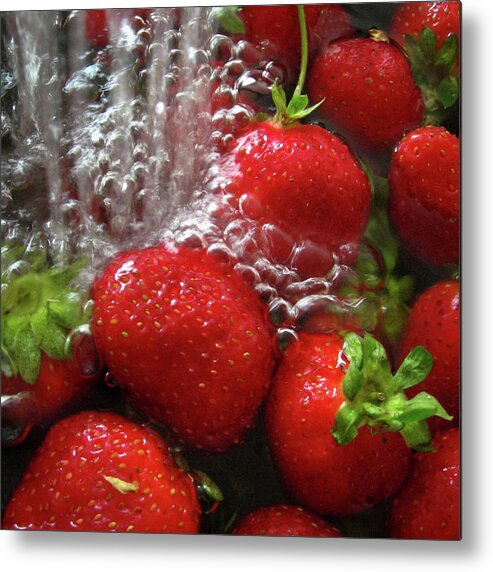 Fresh Strawberries Metal Print featuring the photograph Fresh strawberries by Tatiana Travelways