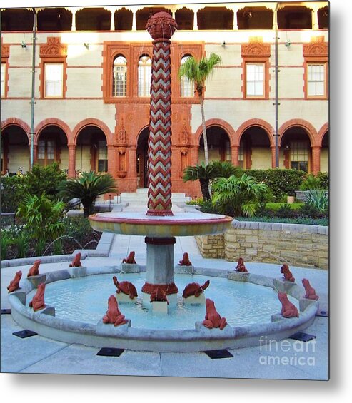 Fountain Metal Print featuring the photograph Frog Fountain by D Hackett