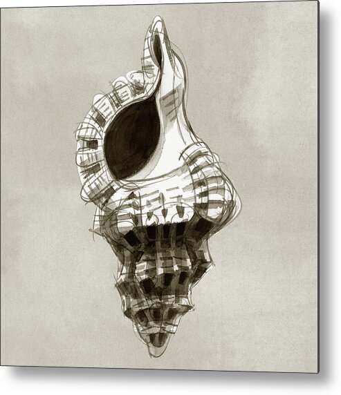Seashell Metal Print featuring the painting Frog Shell by Judith Kunzle