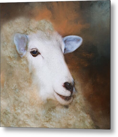 Sheep Metal Print featuring the photograph Fully Woolly by Robin-Lee Vieira
