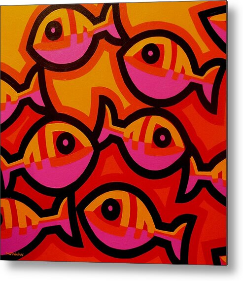 Fish Metal Print featuring the painting Funky Fish IV by John Nolan