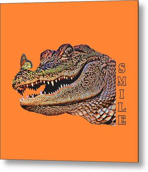 Gator Metal Print featuring the photograph Gator Smile by Mitch Spence