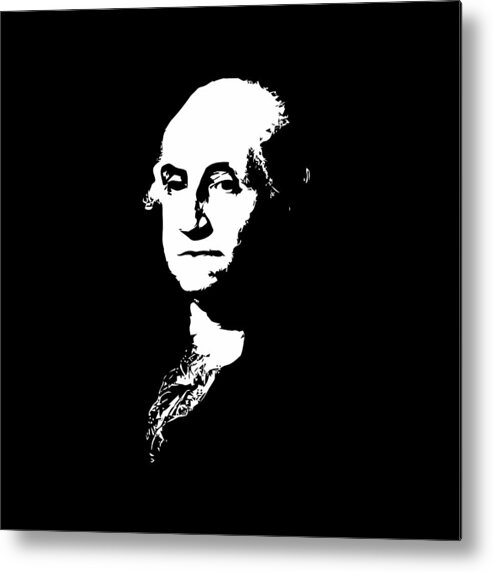 George Washington Metal Print featuring the digital art George Washington Black and White by War Is Hell Store