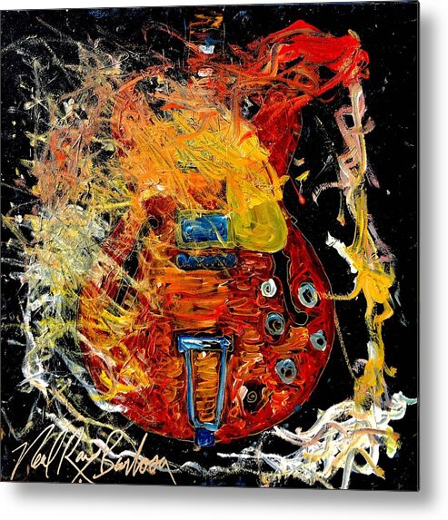 Gibson Guitar Metal Print featuring the painting Gibson by Neal Barbosa