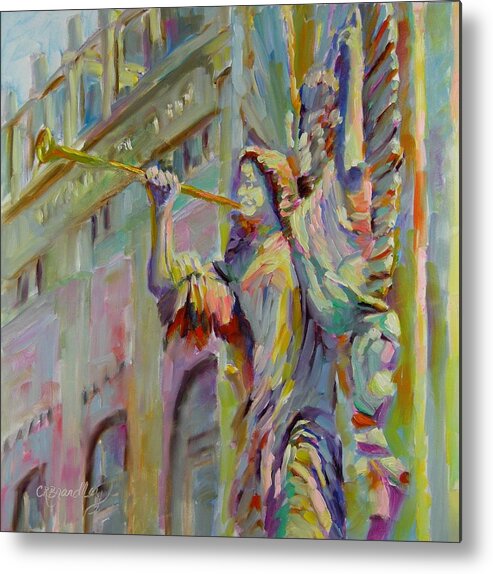 Angel Metal Print featuring the painting Glory to God in the Highest by Chris Brandley