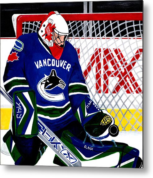 Nhl Metal Print featuring the painting Go Canucks Go by Pj LockhArt