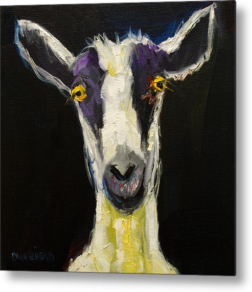 Goat Metal Print featuring the painting Goat Gloat by Diane Whitehead