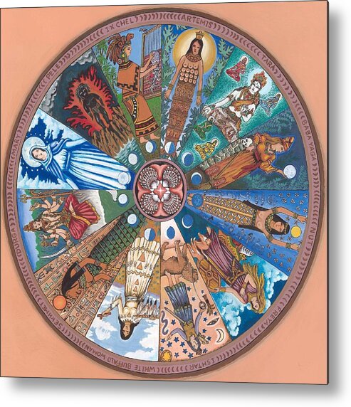  Goddess Metal Print featuring the painting Goddess Wheel WBWoman by James RODERICK