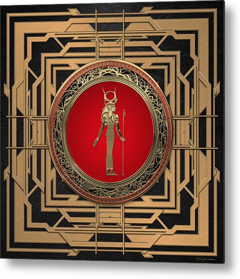 ‘treasures Of Egypt’ Collection By Serge Averbukh Metal Print featuring the digital art Gods of Egypt - Hathor by Serge Averbukh