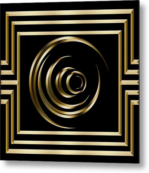 Gold Deco 2 Metal Print featuring the digital art Gold Deco 2 by Chuck Staley
