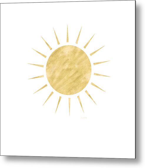 Sun Metal Print featuring the mixed media Gold Sun- Art by Linda Woods by Linda Woods