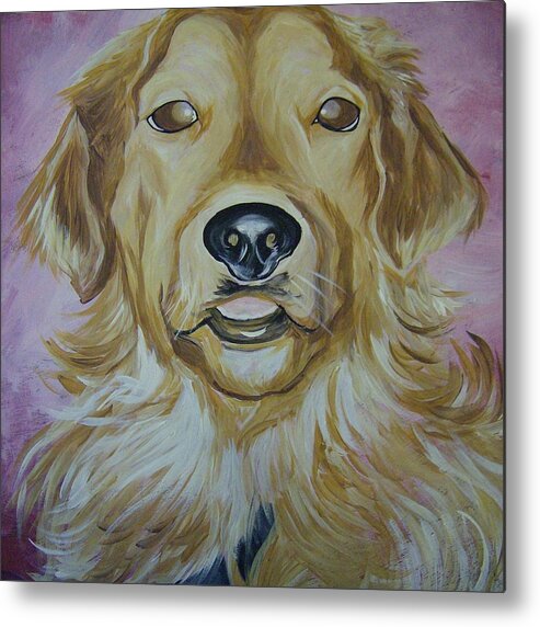 Golden Retriever Metal Print featuring the painting Golden II by Leslie Manley