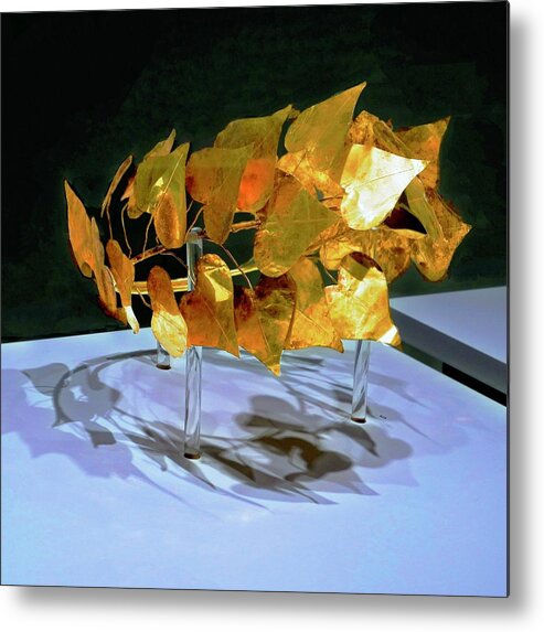 Gold Roman Crown Metal Print featuring the photograph Golden Roman Crown by Kirsten Giving
