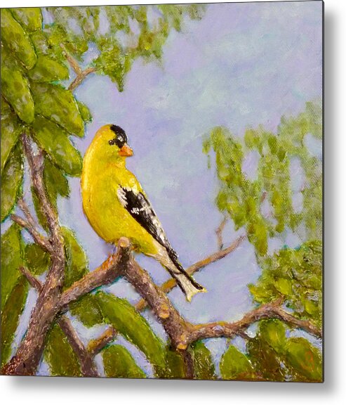 Goldfinch Metal Print featuring the painting Goldfinch by Joe Bergholm