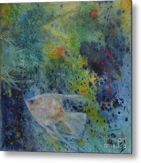 Fish Metal Print featuring the painting Gone Fishing by Karen Fleschler