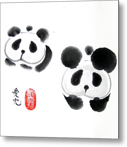Zen Metal Print featuring the painting Good Things Come In Pairs by Oiyee At Oystudio