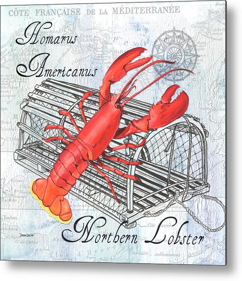 Food Metal Print featuring the painting Gourmet Shellfish 2 by Debbie DeWitt