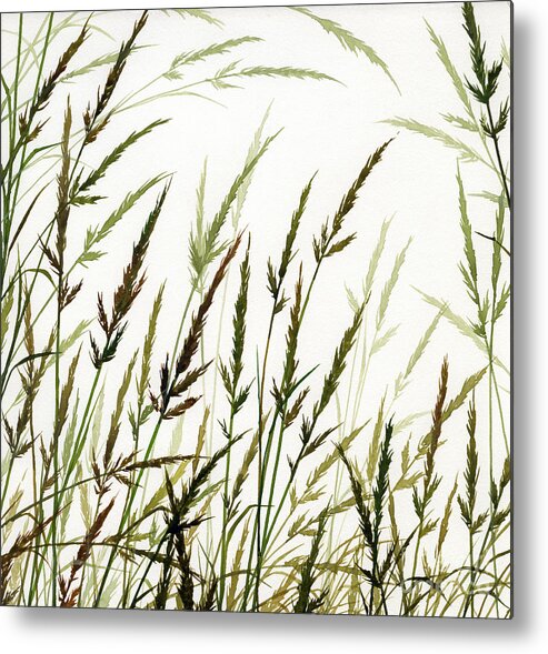 Design Metal Print featuring the painting Grass Design by James Williamson