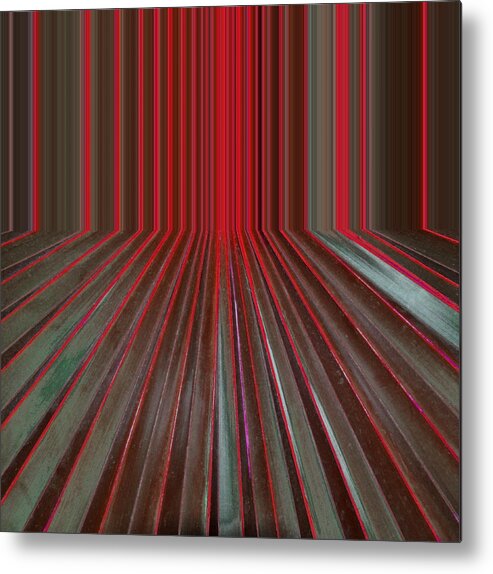 Digital Metal Print featuring the digital art Red Room by Michelle Calkins